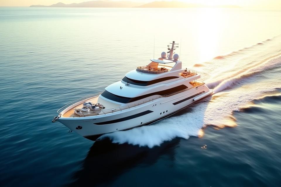 Luxury yacht Serenity on clear blue waters